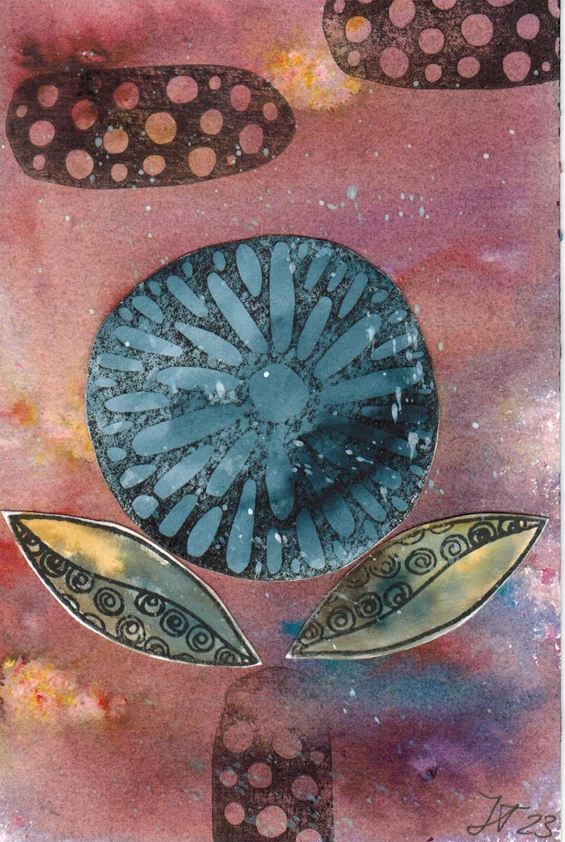 Abst_04_11x16cm Blue Flower