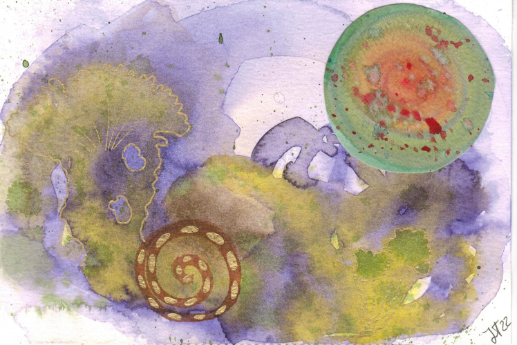 Abst_12_14x21 cm Under water