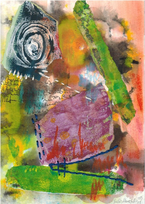 Abst_26_15x21cm Colorful with embroidery