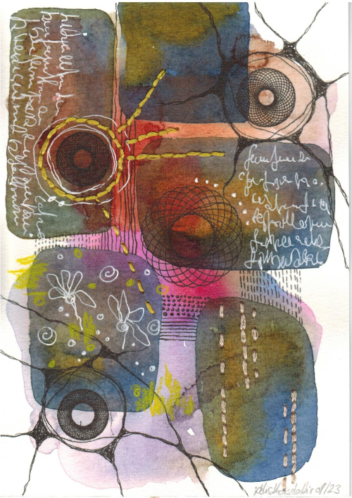 Abst_27_15x21cm Embroidery and Spirograph
