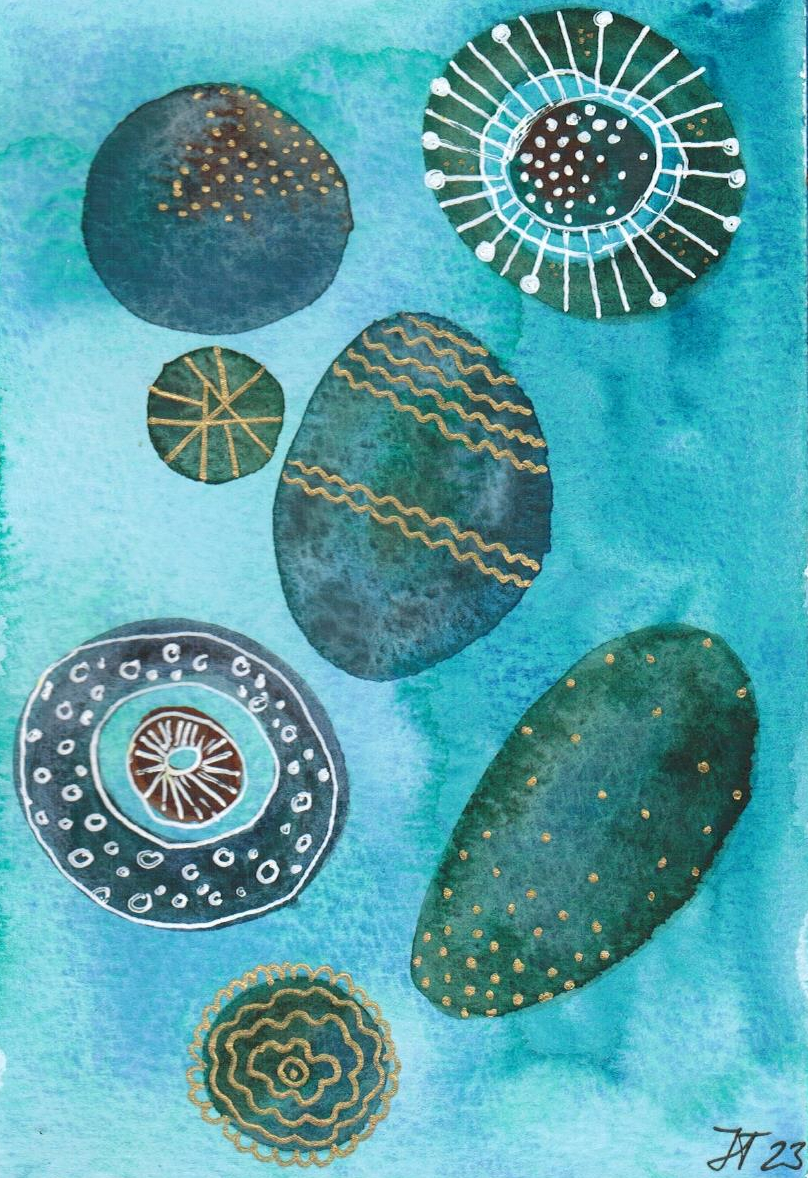 Abst_36_10,5x15,5cm Im Wasser