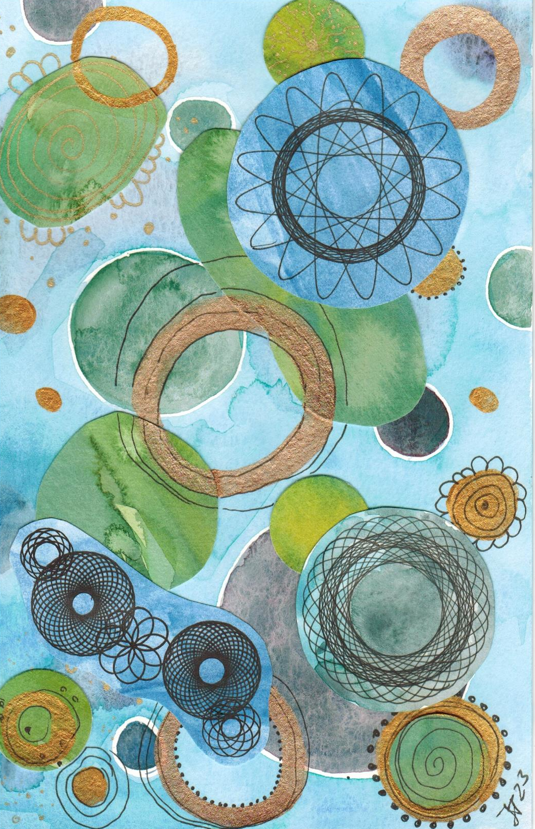 Abst_52_13,5x21cm Uhrwerk