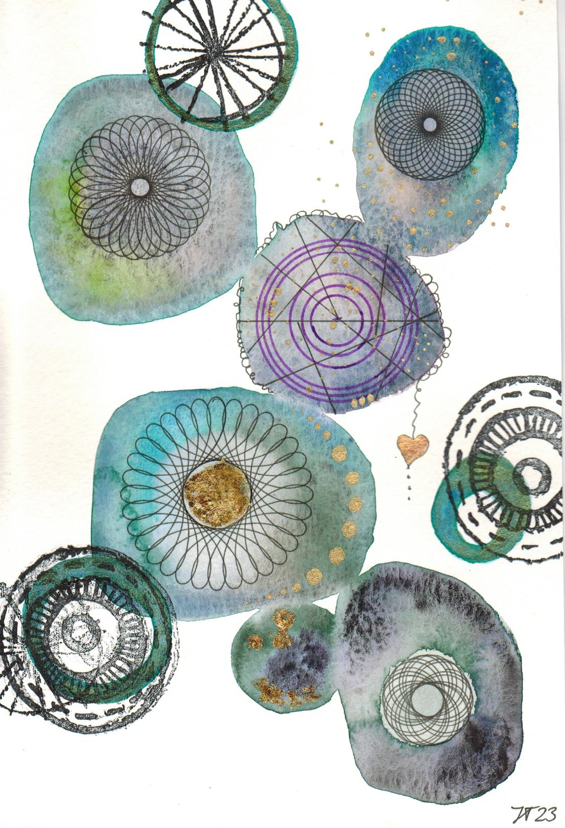 Abst_59_14x21cm Spirograph mit Herz