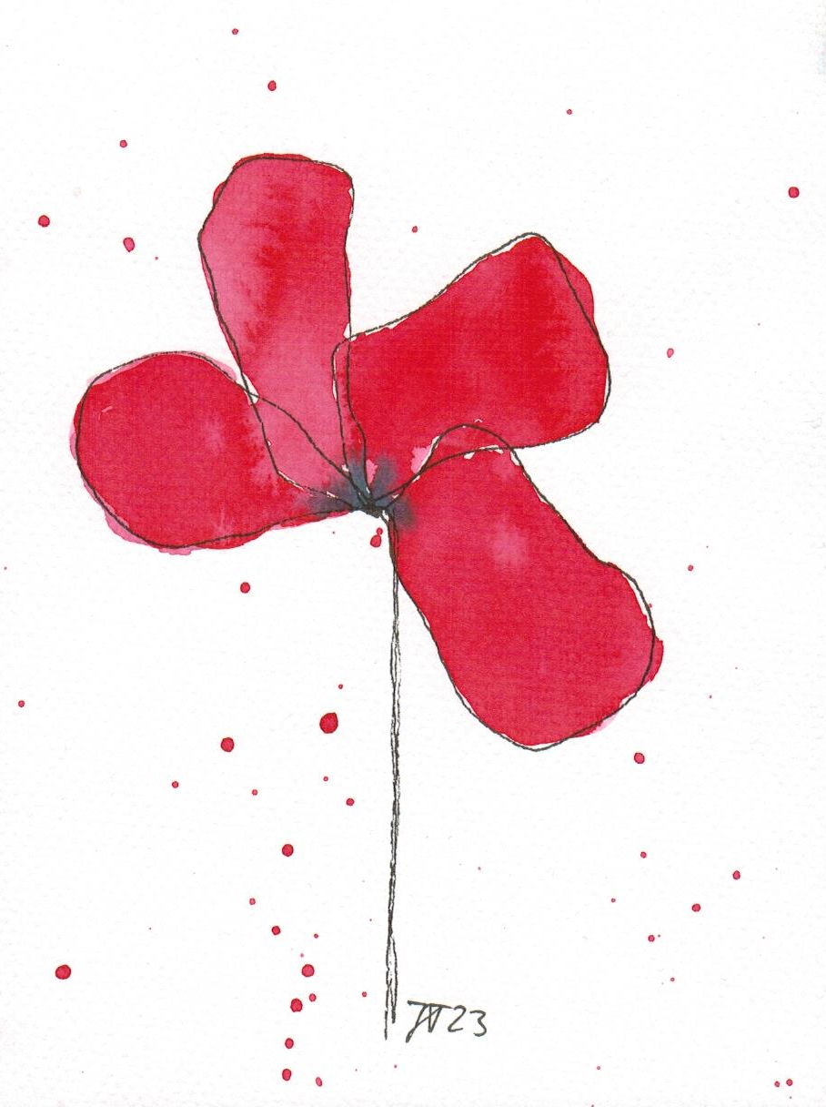 Blume _08_12x16cm Mohn vierbl&auml;ttrig