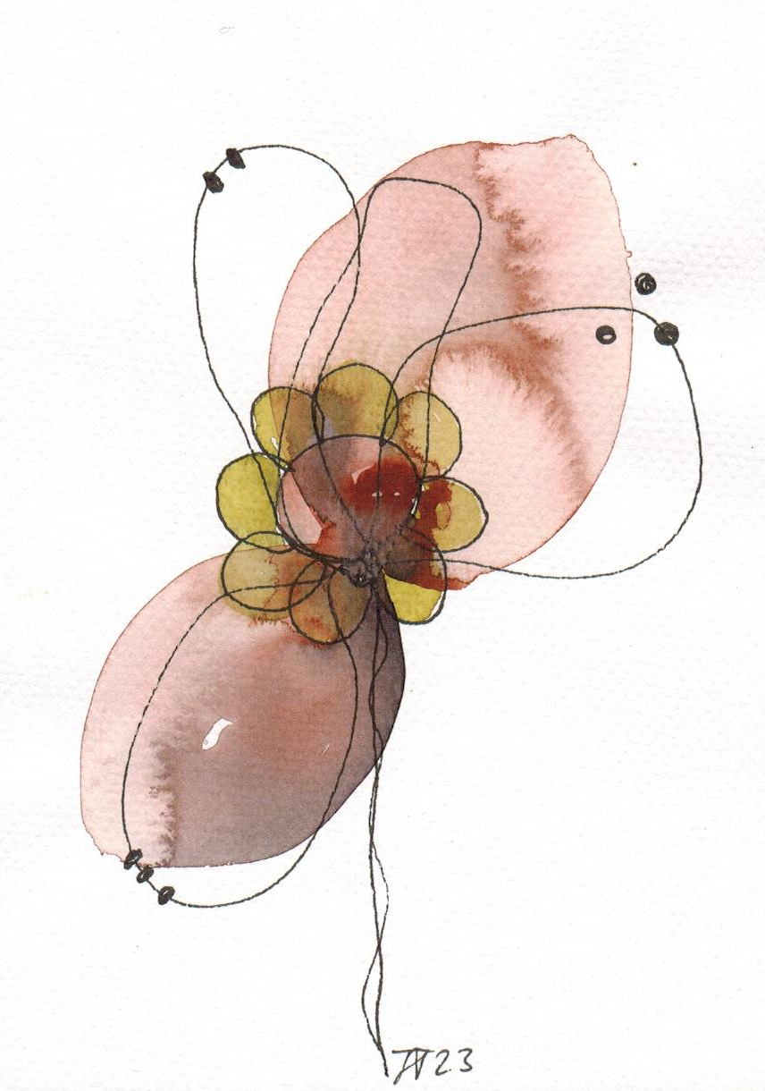 Blume _12_12x16cm zweibl&auml;ttrig rosarot