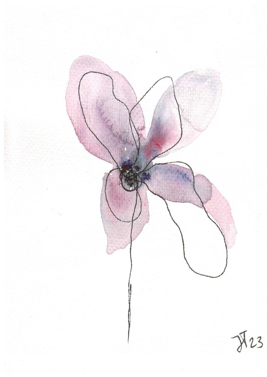 Blume _13_14 12x16 cm vierblättrig rosa