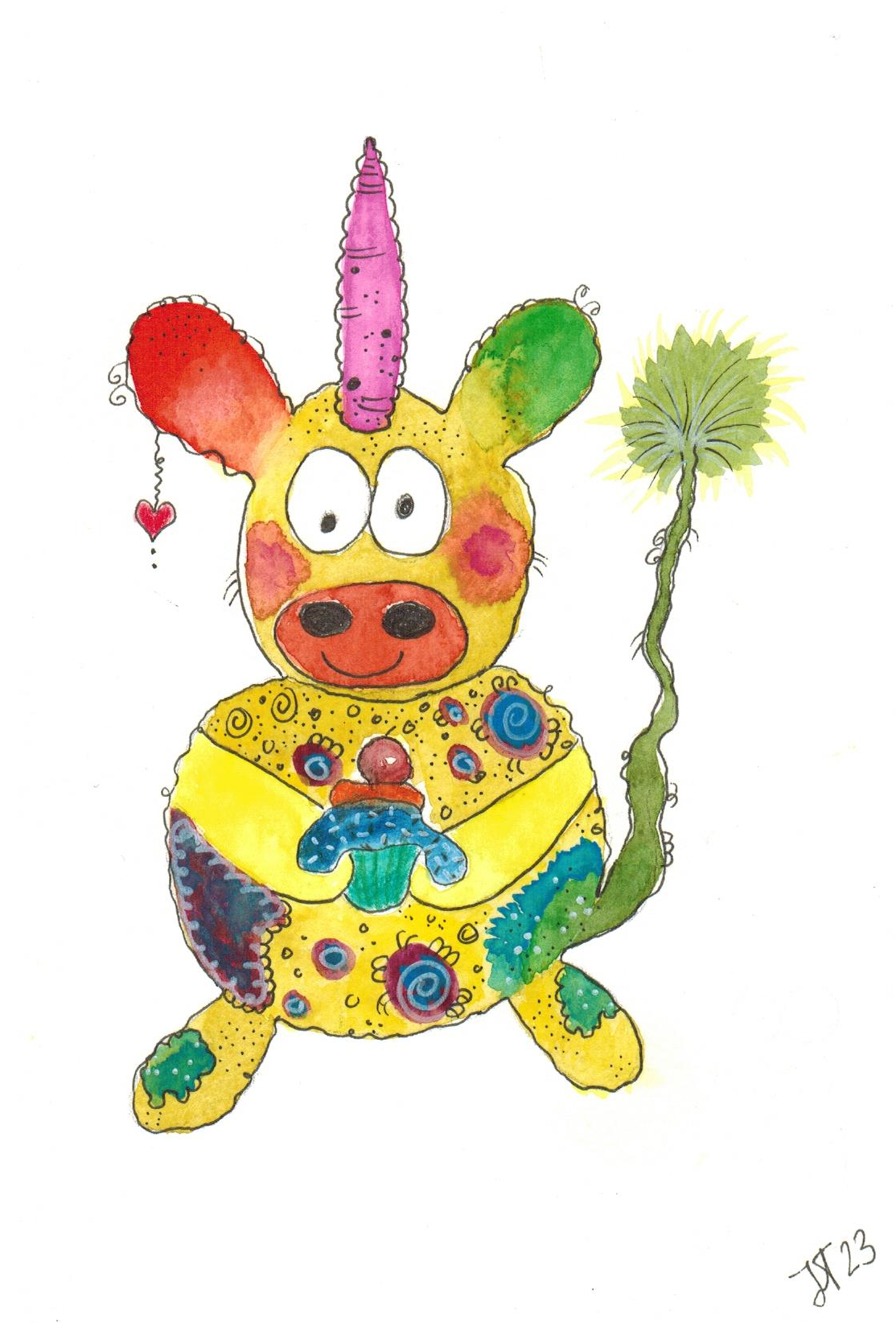 CC_21_14x21 cm Einhornmonster