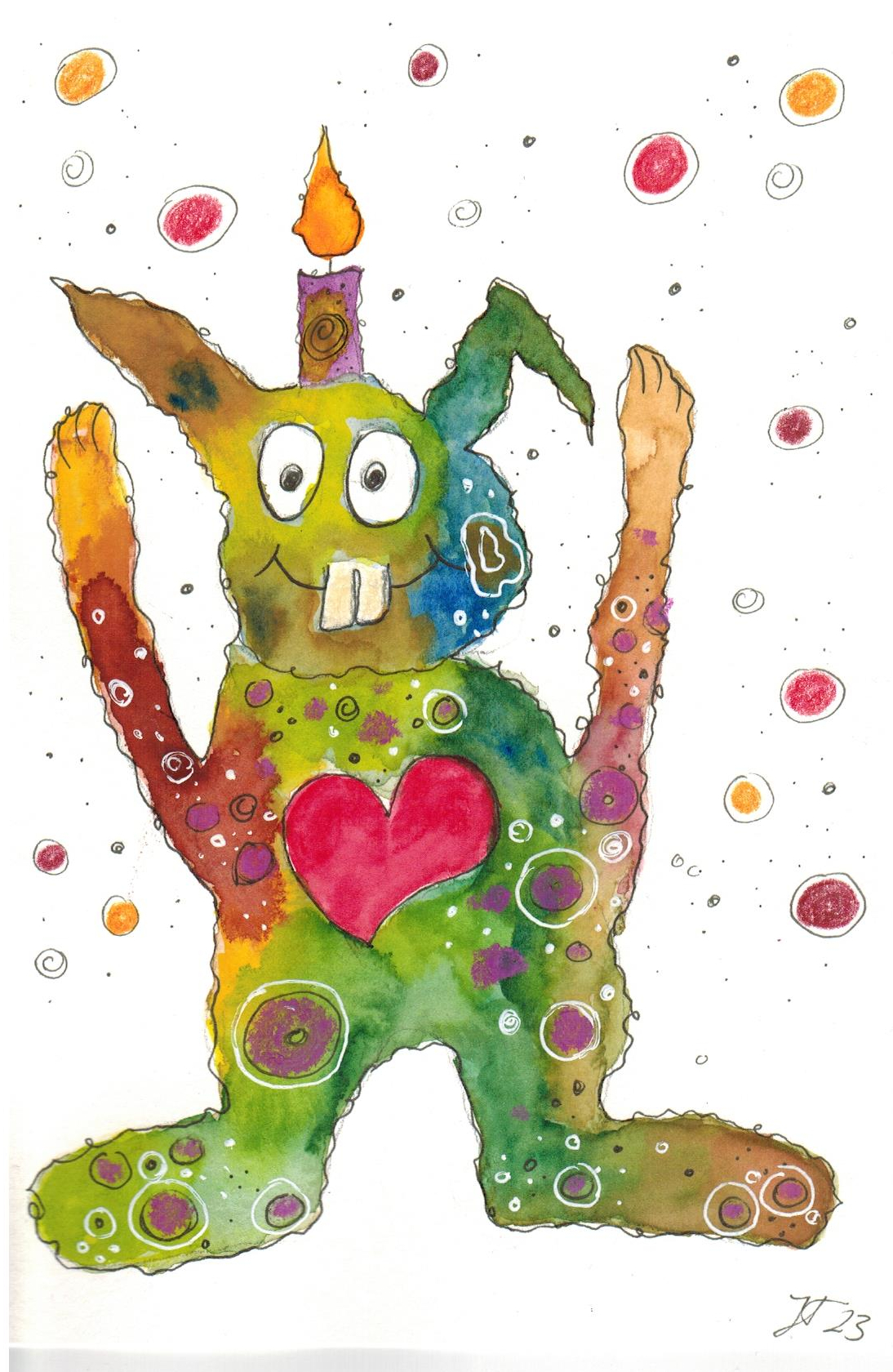 CC_22_14x21 cm Monster mit Herz