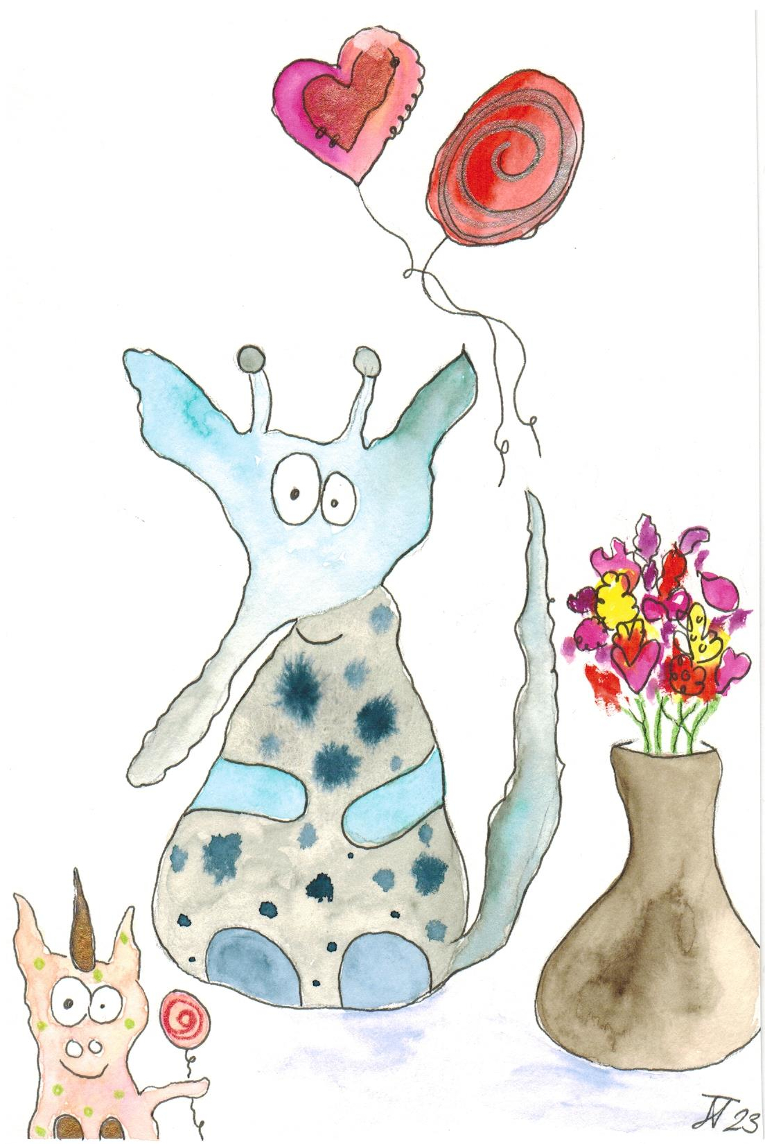 CC_26_14x21 cm Monster und Luftballons